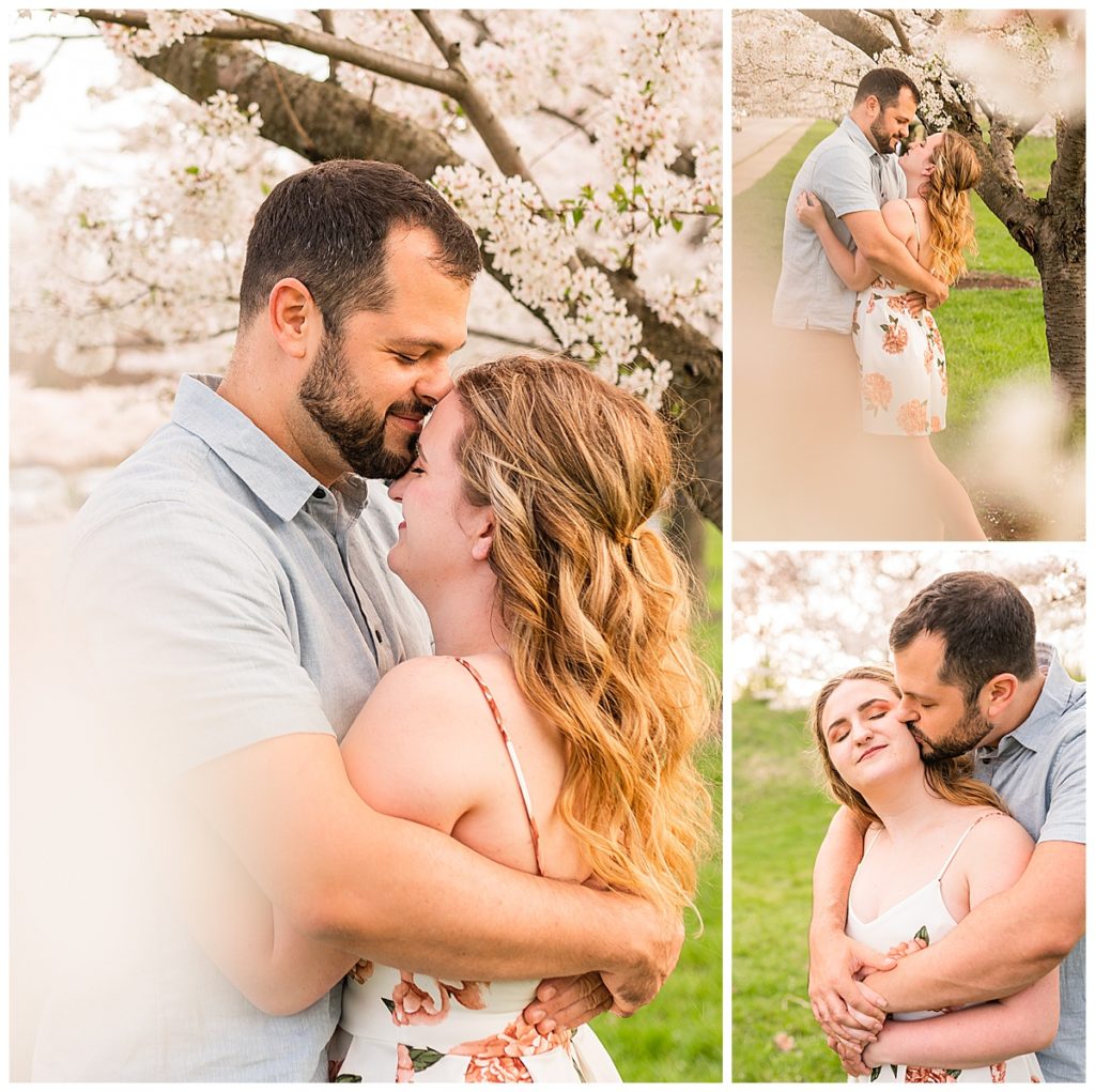 Brookside Reservation in Cleveland Ohio, Metroparks, Cherry Blossom, Cherry Blossom Engagement Session, Cherry Blossom photos, engagement session ideas, photo outfit ideas, spring photos, cleveland photographer, ohio photographer, midwest photographer, best wedding photographer, ohio engagement session