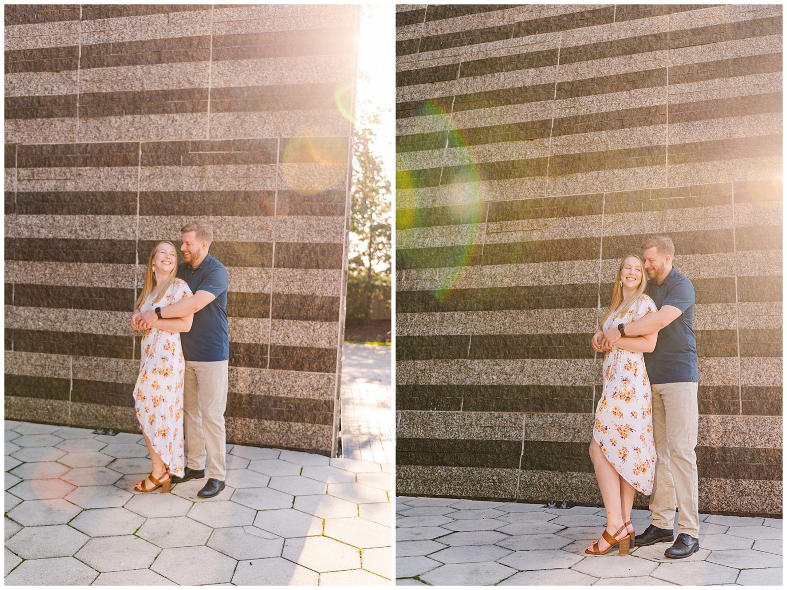 A Cleveland Museum of Art Engagement Session, architect design included in engagement session, wade lagoon, summer engagement session