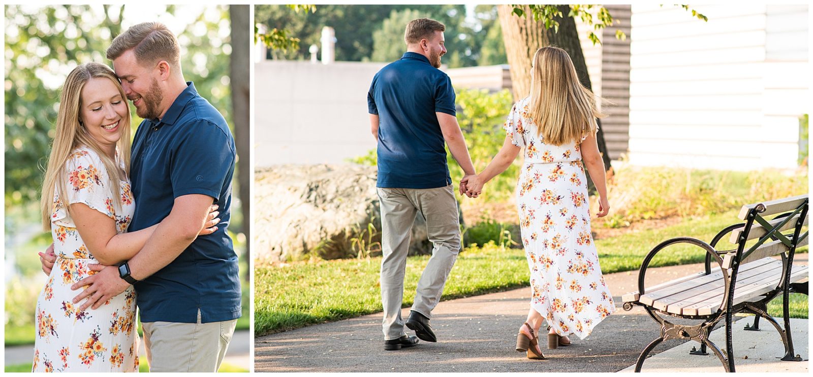 A Cleveland engagement session, wade lagoon photos, summer photos, sweet and candid photos, romantic engagement photos, outfit ideas, soft floral dress